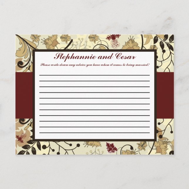 Tarjeta de asesoramiento escribible naturaleza flo (Anverso)