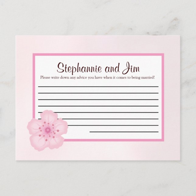 Tarjeta de asesoramiento escrita Flor de cerezo ro (Anverso)