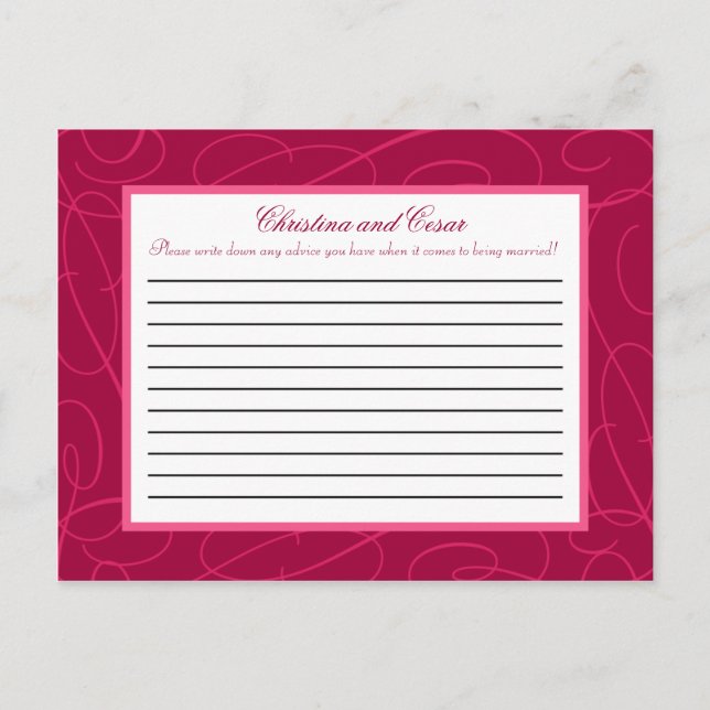 Tarjeta De Asesoramiento Escrito Raspberry Bucles  (Anverso)