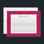 Tarjeta De Asesoramiento Escrito Raspberry Bucles<br><div class="desc">Estas adorables Tarjetas de Consejos Escritos son la adición perfecta a cualquier Boda. Simplemente entregue estas tarjetas a sus huéspedes, junto con bolígrafos Sharpie de punta fina. Sus invitados pueden anotar cualquier consejo que tengan para la nueva novia y el novio. Estos se imprimen en un tamaño de 4, 25"...</div>
