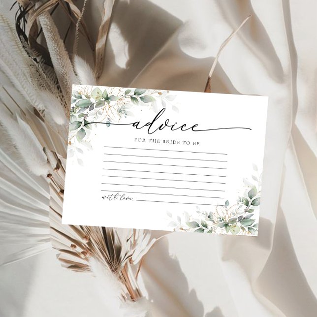 Tarjeta de asesoramiento Eucalyptus Gold Bridal Sh (Subido por el creador)