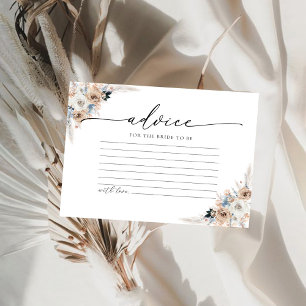 Tarjeta De Asesoramiento Floral De Boho De Marfil