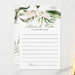 Tarjeta de asesoramiento floral de vegetación trop<br><div class="desc">Las tarjetas de consejo temático tropical presentan un motivo acuático de vegetación, flores exóticas de color rosa suave y acentos dorados. Perfecto para una elegante playa, destino o boda con temática de luau o ducha de novia. Varios tamaños para elegir. Personalizar la redacción en su elección de tipos de letra...</div>