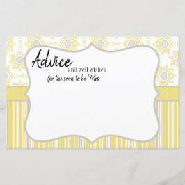 Tarjeta de asesoramiento geométrico amarillo y gri