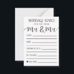 Tarjeta De Asesoramiento Matrimonial Para El Nuevo<br><div class="desc">Sencillo,  elegante y clásico. Manténgalo sencillo con un diseño en blanco y negro,  garantizado para complementar cualquier esquema de color. Tarjeta de consejo matrimonial para diversión y juegos de bodas.</div>