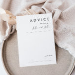 Tarjeta de asesoramiento Minimalista moderno para<br><div class="desc">Esta moderna tarjeta de asesoramiento Minimalista boda es perfecta para su elegante boda boho. Su diseño abstracto sencillo y único, acompañado de un guión minimalista contemporáneo y una paleta de colores blanco y negro, le confiere a este producto una sensación de lujo formal y elegante, al tiempo que se mantiene...</div>