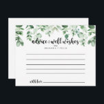 Tarjeta de asesoramiento minimalista para Bodas de<br><div class="desc">Esta minimalista tarjeta de boda de eucalipto verde es perfecta para un boda rústico. El diseño presenta un eucalipto verde acuático pintado a mano, inspirando la belleza natural. Estas tarjetas son perfectas para un boda, una ducha de novia, una ducha de bebé, una fiesta de graduación y más. Personalice las...</div>