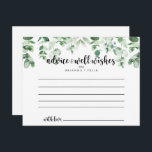 Tarjeta de asesoramiento minimalista para Bodas de<br><div class="desc">Esta minimalista tarjeta de boda de eucalipto verde es perfecta para un boda rústico. El diseño presenta un eucalipto verde acuático pintado a mano, inspirando la belleza natural. Estas tarjetas son perfectas para un boda, una ducha de novia, una ducha de bebé, una fiesta de graduación y más. Personalice las...</div>
