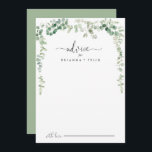 Tarjeta de asesoramiento minimalista para Bodas de<br><div class="desc">Esta minimalista tarjeta de boda de eucalipto verde es perfecta para un boda moderno. El diseño se caracteriza por sus elegantes ramas y hojas de eucalipto botánico a mano de acuarela, adornando marcos geométricos. Estas tarjetas son perfectas para un boda, una ducha de novia, una ducha de bebé, una fiesta...</div>