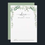 Tarjeta de asesoramiento minimalista para Bodas de<br><div class="desc">Esta minimalista tarjeta de boda de eucalipto verde es perfecta para un boda moderno. El diseño se caracteriza por sus elegantes ramas y hojas de eucalipto botánico a mano de acuarela, adornando marcos geométricos. Estas tarjetas son perfectas para un boda, una ducha de novia, una ducha de bebé, una fiesta...</div>