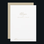 Tarjeta de asesoramiento Minimalista simple de oro<br><div class="desc">Esta sencilla tarjeta de boda minimalista dorada es perfecta para un boda moderno. El diseño, sencillo y elegante, presenta una tipografía de escritura clásica y elegante en oro. Estas tarjetas son perfectas para un boda, una ducha de novia, una ducha de bebé, una fiesta de graduación y más. Personalice las...</div>