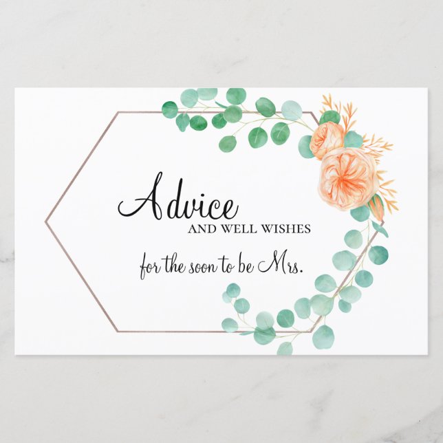 Tarjeta de asesoramiento nupcial floral Eucalyptus (Anverso)