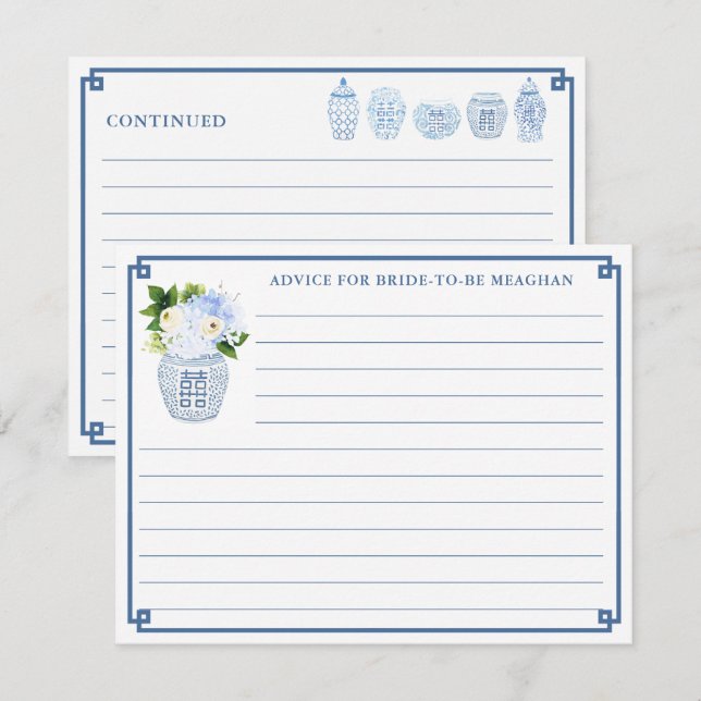 Tarjeta de asesoramiento para Bodas azules y blanc (Anverso / Reverso)