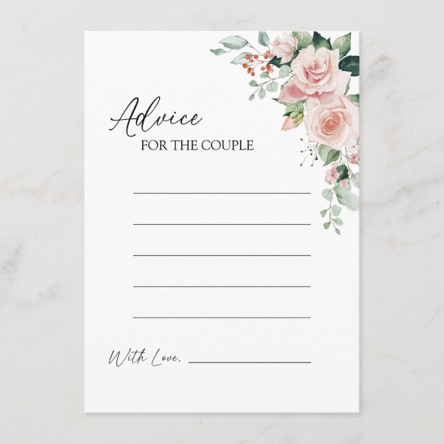 Tarjeta de asesoramiento para Bodas blancos floral (Anverso)