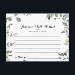 Tarjeta de asesoramiento para Bodas de declive de<br><div class="desc">Esta tarjeta de consejo para bodas de eucalipto es perfecta para un boda moderno. El diseño presenta un eucalipto elegante de acuarela botánica, de inspiración natural. Estas tarjetas son perfectas para un boda, una ducha de novia, una ducha de bebé, una fiesta de graduación y más. Personalice las tarjetas con...</div>