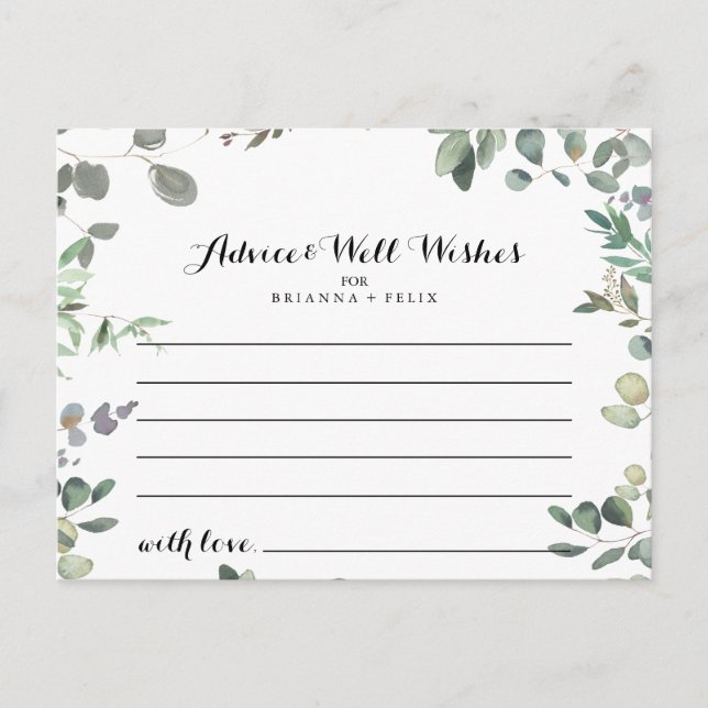 Tarjeta de asesoramiento para Bodas de declive de  (Anverso)