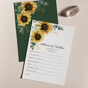 Tarjeta de asesoramiento para ducha de novia Sunfl