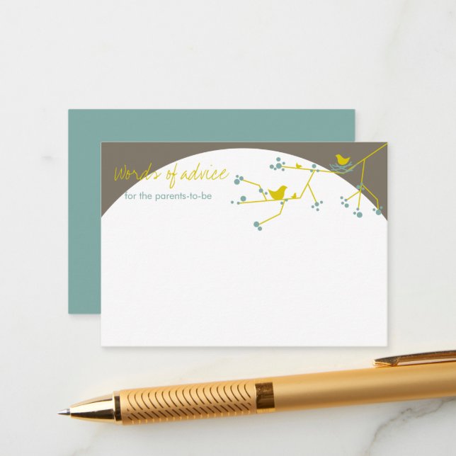 Tarjeta de asesoramiento para juegos de Baby Showe (Anverso/Reverso In Situ)