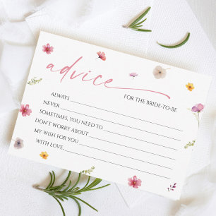 Tarjeta de asesoramiento para la ducha de novia de
