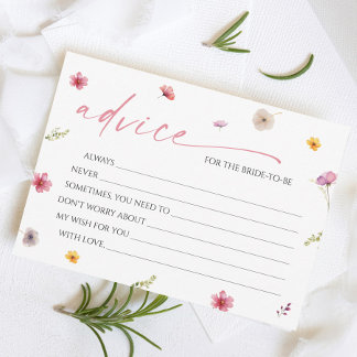 Tarjeta de asesoramiento para la ducha de novia de