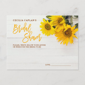 Tarjeta de asesoramiento Sunflowers Rustic Wood Br