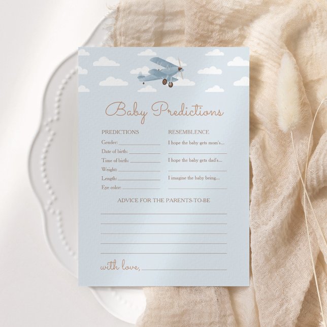 Tarjeta de asesoramiento y predicciones Baby Showe (Subido por el creador)