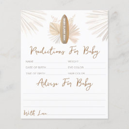 Tarjeta de asesoramiento y predicciones de Baby Sh