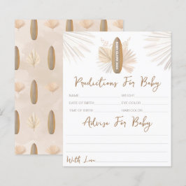 Tarjeta de asesoramiento y predicciones de Baby Sh