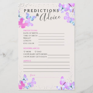 Tarjeta de asesoramiento y predicciones de Baby Sh