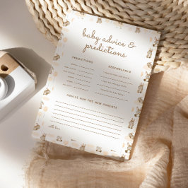 Tarjeta de asesoramiento y predicciones de Baby Sh