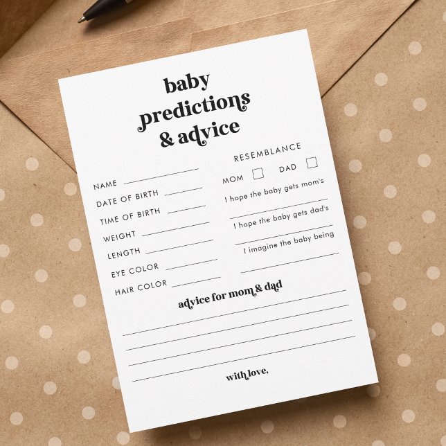 Tarjeta de asesoramiento y predicciones de Baby Sh (Subido por el creador)