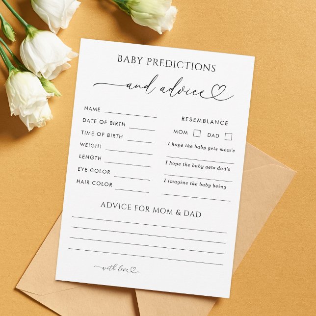 Tarjeta de asesoramiento y predicciones de Baby Sh (Subido por el creador)