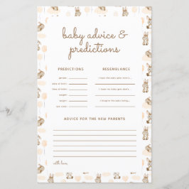 Tarjeta de asesoramiento y predicciones de Baby Sh