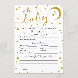 Tarjeta de asesoramiento y predicciones para bebés