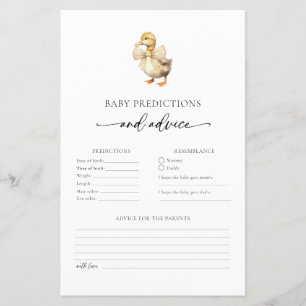 Tarjeta de asesoramiento y predicciones para bebés