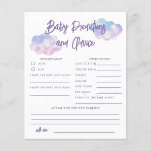 Tarjeta de asesoramiento y predicciones para bebés