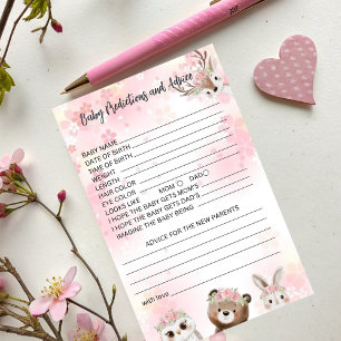 Tarjeta de asesoramiento y predicciones para bebés