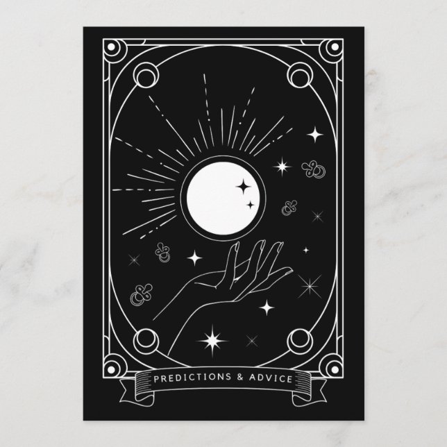 Tarjeta de asesoramiento y predicciones Tarot (Anverso)