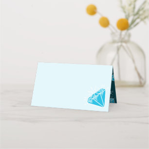 Tarjeta De Asiento 4.º aniversario boda topaz azul gems gráfico