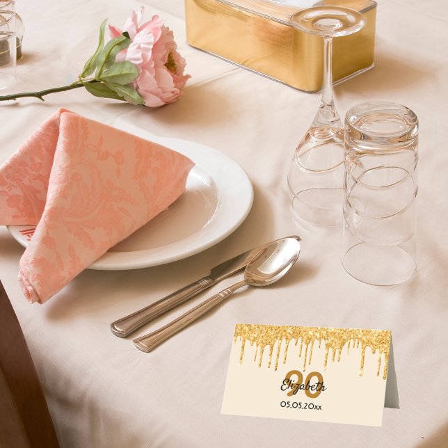 Tarjeta De Asiento 70.ª fiesta de cumpleaños gotea oro (Subido por el creador)