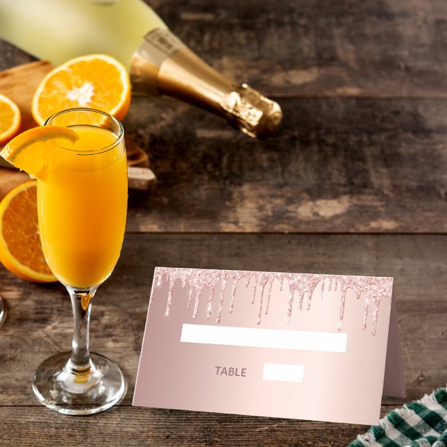 Tarjeta De Asiento 70.ª fiesta de cumpleaños rosa purpurina de oro ch (Subido por el creador)