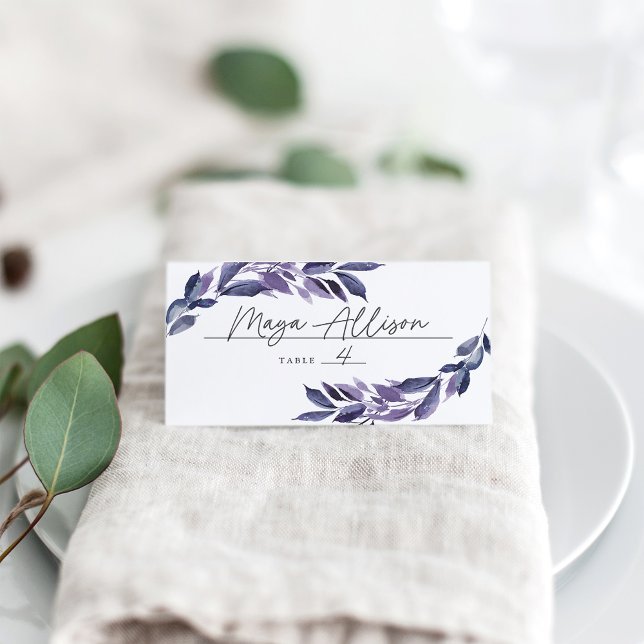 Tarjeta De Asiento Abundant Foliage Violet Botanical (Subido por el creador)