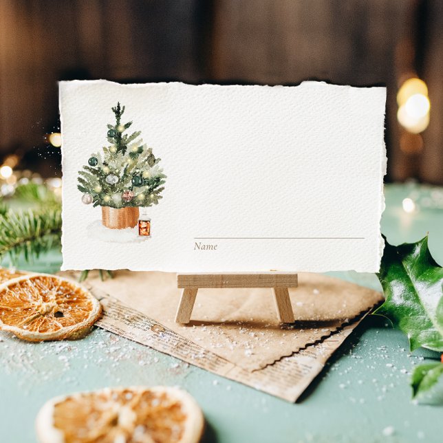 Tarjeta De Asiento Acogedora fiesta navideña en invierno (Subido por el creador)