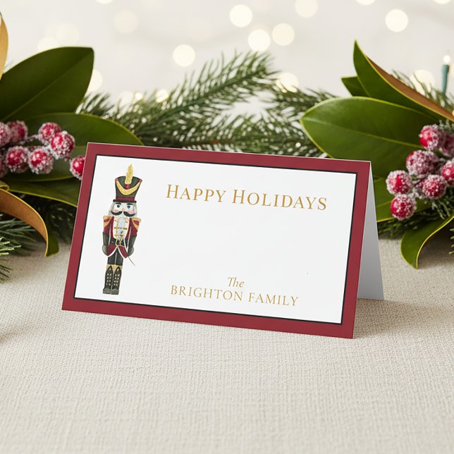 Tarjeta De Asiento Acrarela Cascanueces Rojo Navidad Fiesta (Subido por el creador)