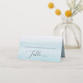 Tarjeta De Asiento Acuarela azul pastel boda dulce náutico