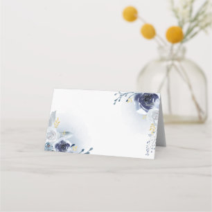 Tarjeta De Asiento acuarela de rosas azules