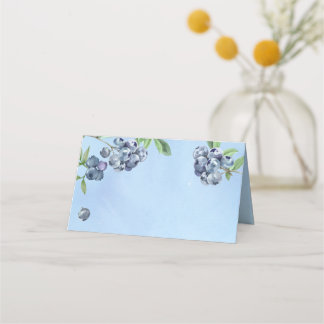 Tarjeta De Asiento Acuarela dulce de arándano azul