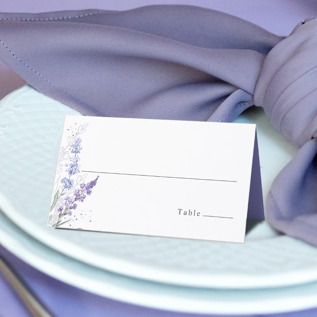 Tarjeta De Asiento Acuarela floral de lavanda romántica (Subido por el creador)