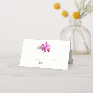 Tarjeta De Asiento Acuarela Orquídea Púrpura Boda Floral