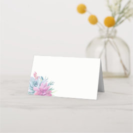 Tarjeta De Asiento Acuarela Suculenta Elegancia Moderna